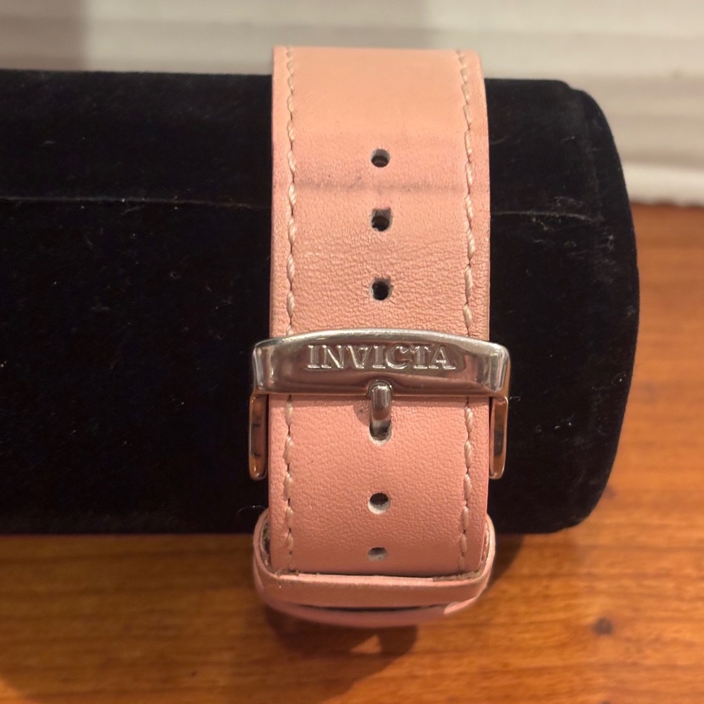 Invicta 2317 Womens Square Pink Dial Stainless Steel Leather Watch - Picture 3 of 9